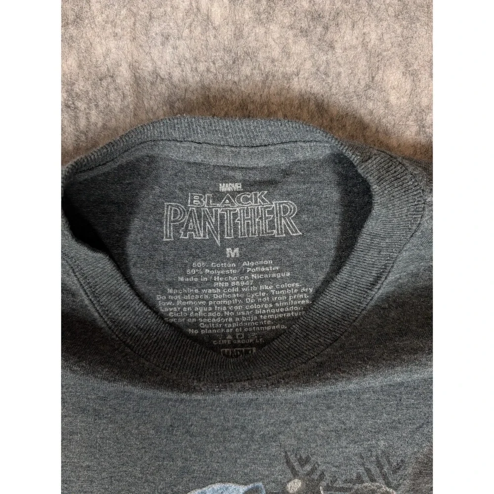 Marvel Black Panther Long Sleeve Graphic‎ T-Shirt Men's M Heather Grey MCU